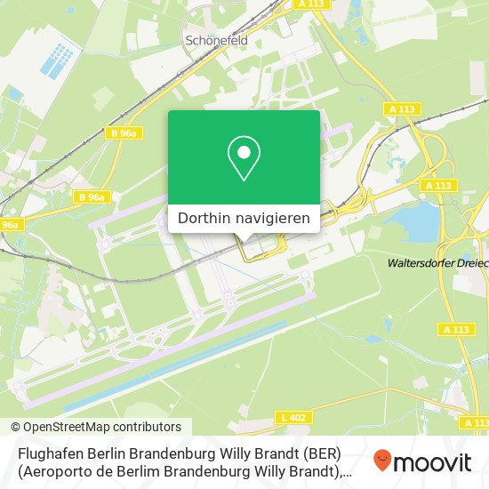 Flughafen Berlin Brandenburg Willy Brandt (BER) (Aeroporto de Berlim Brandenburg Willy Brandt) Karte