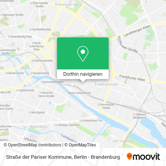 Straße der Pariser Kommune Karte