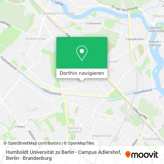 Humboldt Universität zu Berlin - Campus Adlershof Karte