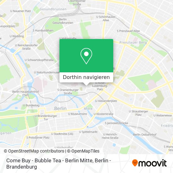 Come Buy - Bubble Tea - Berlin Mitte Karte