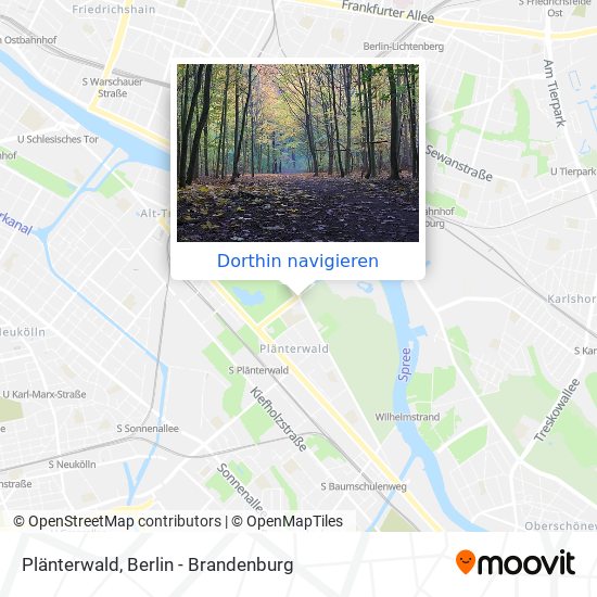Wie komme ich zu Plänterwald mit dem Bus, der Bahn oder der U-Bahn?