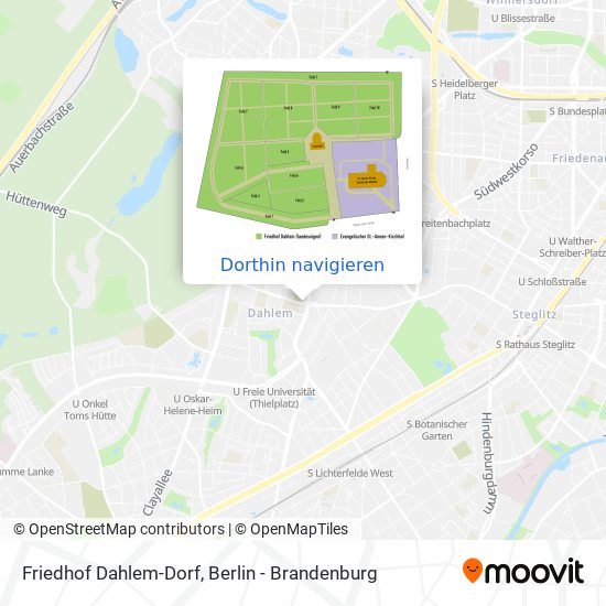 Friedhof Dahlem-Dorf Karte