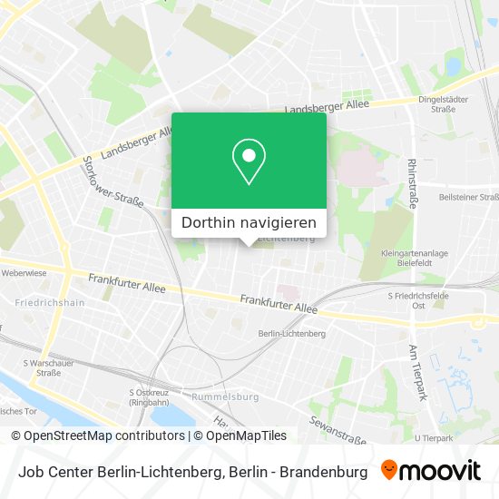 Job Center Berlin-Lichtenberg Karte