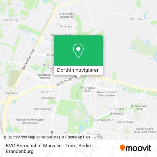 BVG Betriebshof Marzahn - Tram Karte