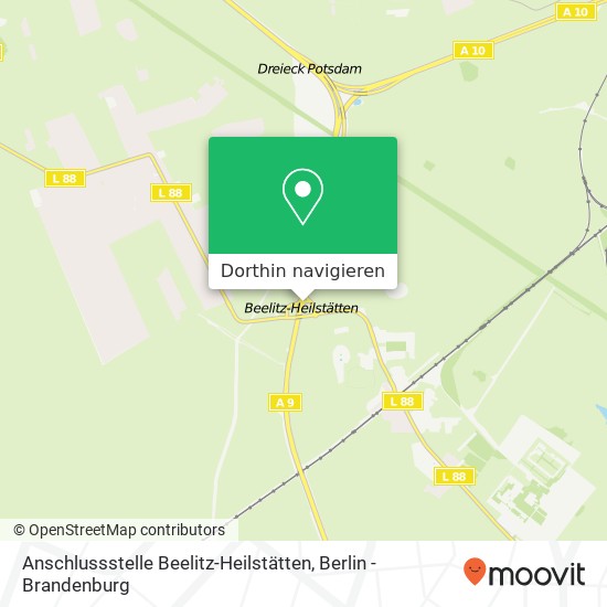Anschlussstelle Beelitz-Heilstätten Karte