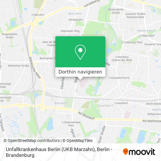 Unfallkrankenhaus Berlin (UKB Marzahn) Karte