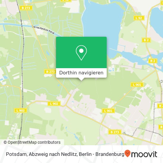 Potsdam, Abzweig nach Nedlitz Karte