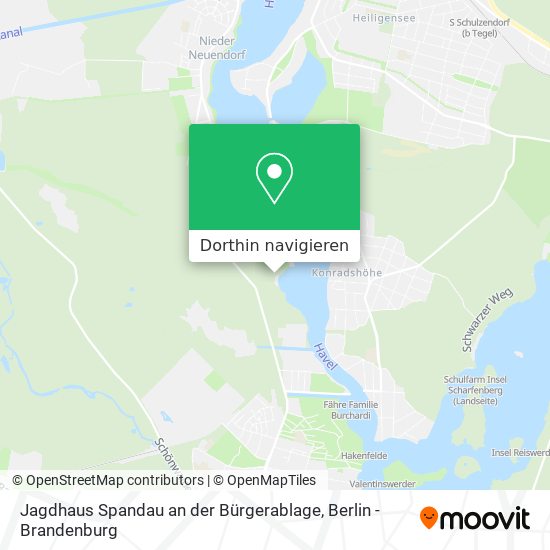Jagdhaus Spandau an der Bürgerablage Karte