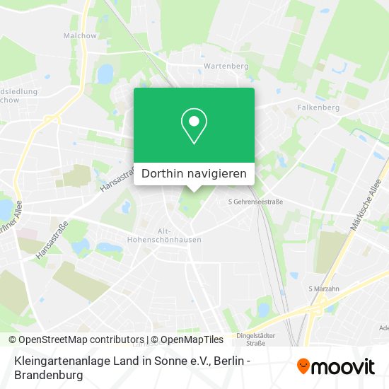 Kleingartenanlage Land in Sonne e.V. Karte