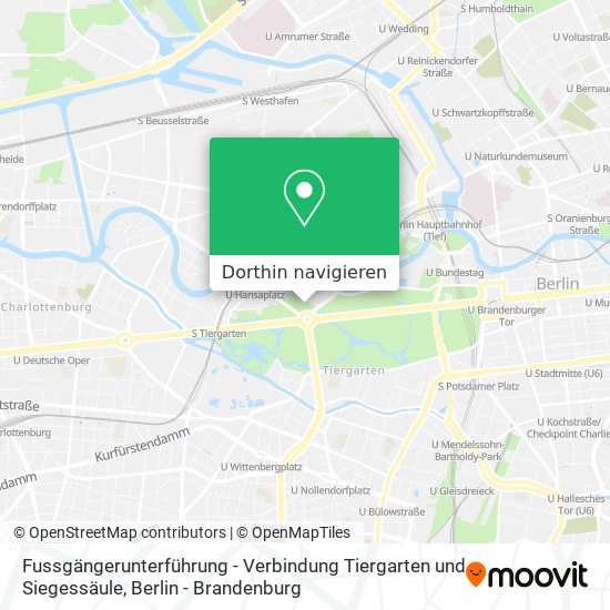 Fussgängerunterführung - Verbindung Tiergarten und Siegessäule Karte