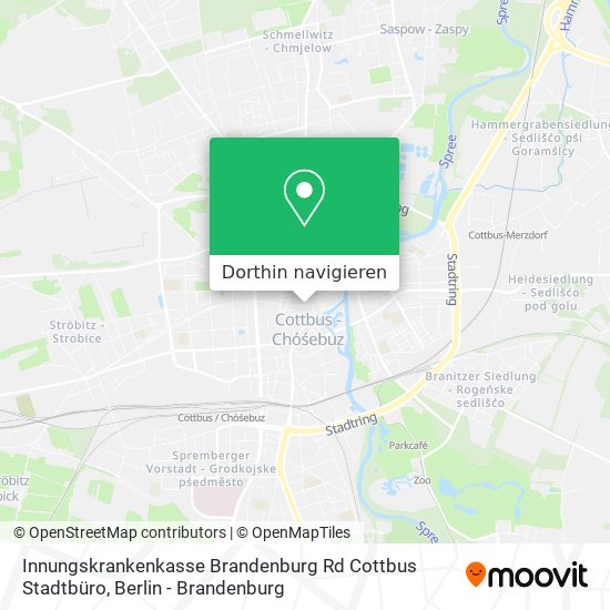 Innungskrankenkasse Brandenburg Rd Cottbus Stadtbüro Karte