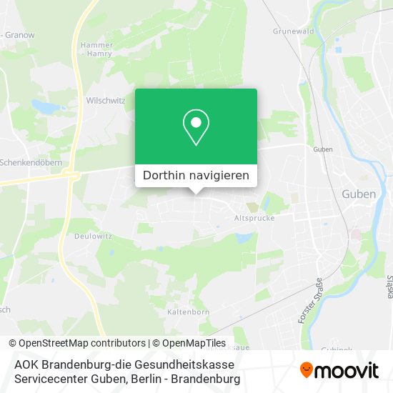 AOK Brandenburg-die Gesundheitskasse Servicecenter Guben Karte