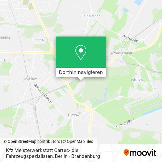 Kfz Meisterwerkstatt Cartec- die Fahrzeugspezialisten Karte