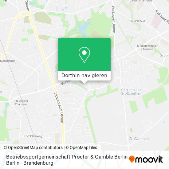 Betriebssportgemeinschaft Procter & Gamble Berlin Karte
