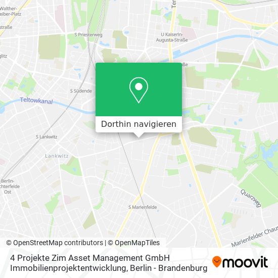 4 Projekte Zim Asset Management GmbH Immobilienprojektentwicklung Karte