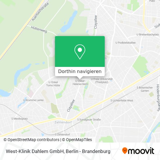 West-Klinik Dahlem GmbH Karte