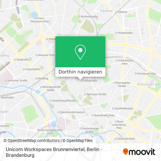 Unicorn Workspaces Brunnenviertel Karte