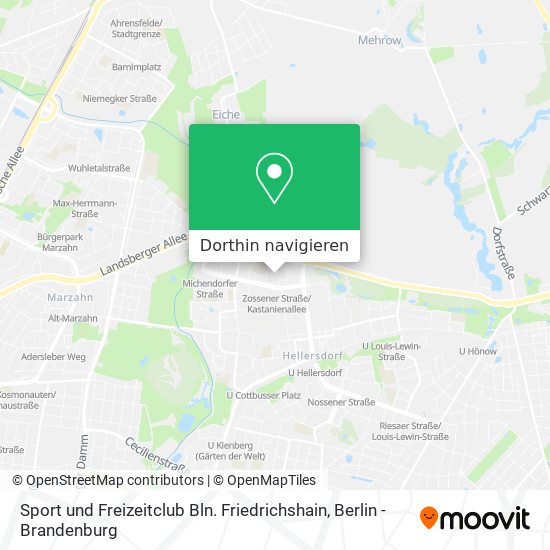 Sport und Freizeitclub Bln. Friedrichshain Karte
