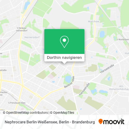 Nephrocare Berlin-Weißensee Karte