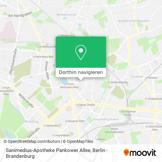 Sanimedius-Apotheke Pankower Allee Karte