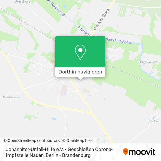 Johanniter-Unfall-Hilfe e.V. - Geschloßen Corona-Impfstelle Nauen Karte