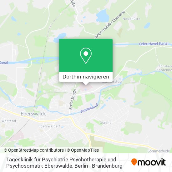 Tagesklinik für Psychiatrie Psychotherapie und Psychosomatik Eberswalde Karte