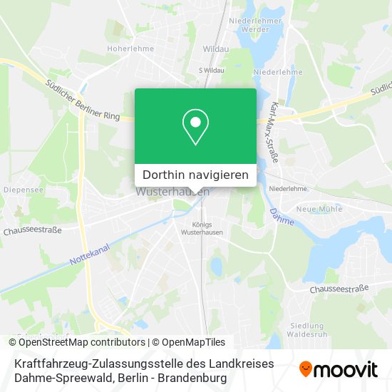 Kraftfahrzeug-Zulassungsstelle des Landkreises Dahme-Spreewald Karte