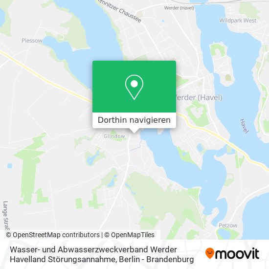 Wasser- und Abwasserzweckverband Werder Havelland Störungsannahme Karte