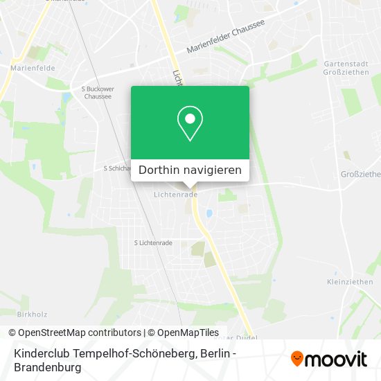 Kinderclub Tempelhof-Schöneberg Karte