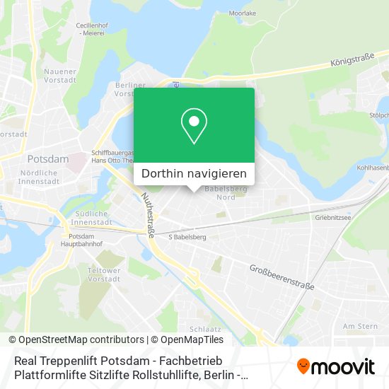 Real Treppenlift Potsdam - Fachbetrieb Plattformlifte Sitzlifte Rollstuhllifte Karte