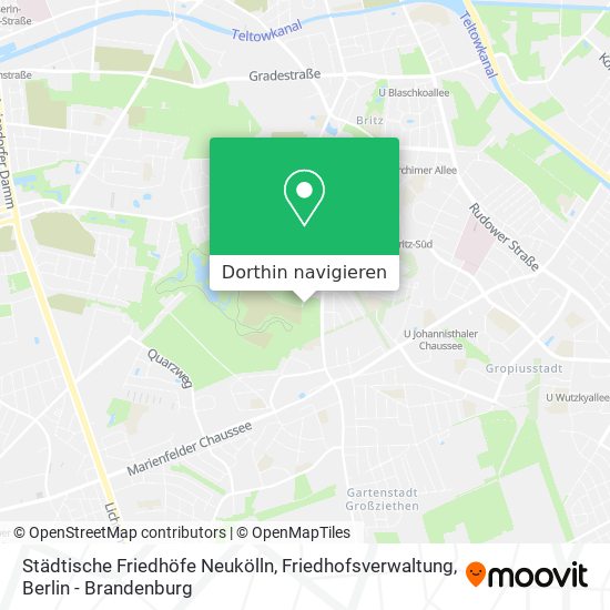 Städtische Friedhöfe Neukölln, Friedhofsverwaltung Karte