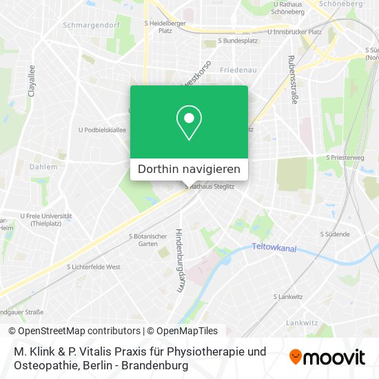 M. Klink & P. Vitalis Praxis für Physiotherapie und Osteopathie Karte