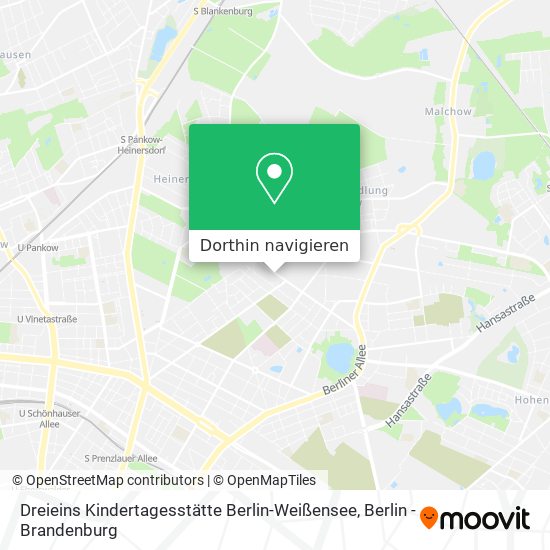 Dreieins Kindertagesstätte Berlin-Weißensee Karte
