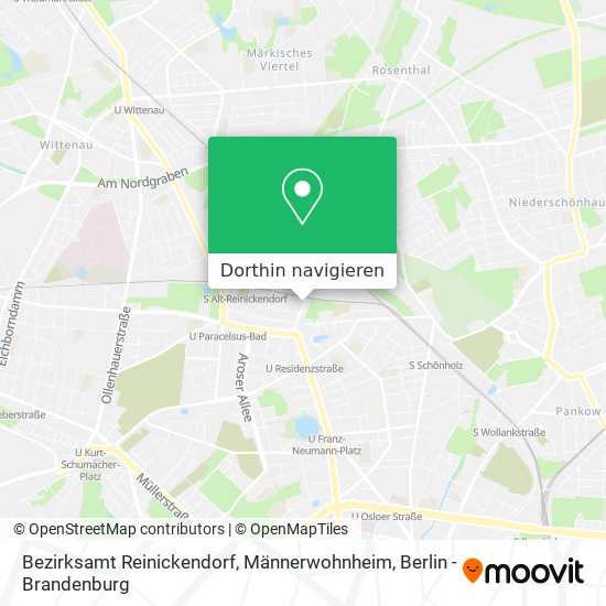 Bezirksamt Reinickendorf, Männerwohnheim Karte