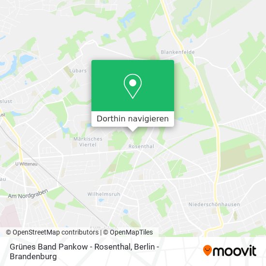 Grünes Band Pankow - Rosenthal Karte