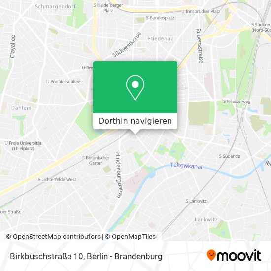 Birkbuschstraße 10 Karte