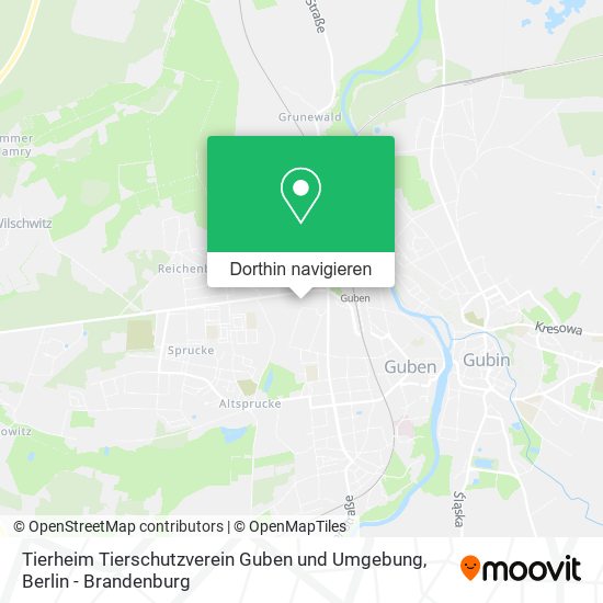 Tierheim Tierschutzverein Guben und Umgebung Karte