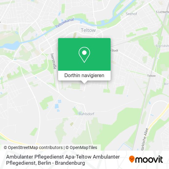 Ambulanter Pflegedienst Apa-Teltow Ambulanter Pflegedienst Karte