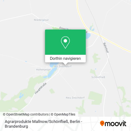 Agrarprodukte Mallnow / Schönfließ Karte
