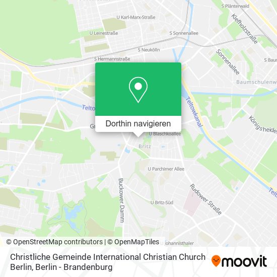 Christliche Gemeinde International Christian Church Berlin Karte