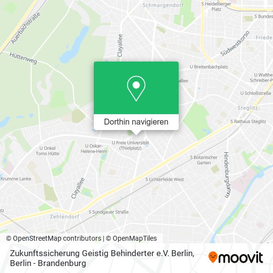 Zukunftssicherung Geistig Behinderter e.V. Berlin Karte