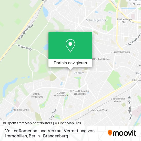 Volker Römer an- und Verkauf Vermittlung von Immobilien Karte