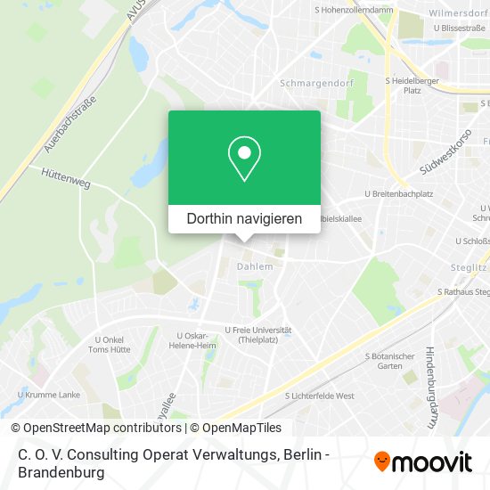 C. O. V. Consulting Operat Verwaltungs Karte