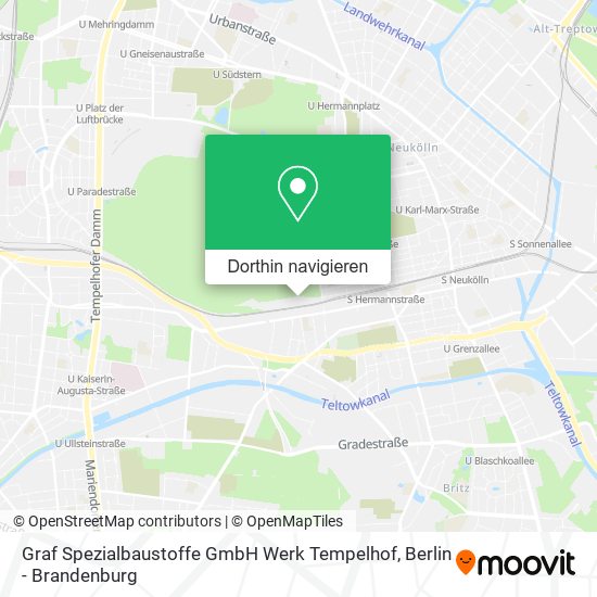 Graf Spezialbaustoffe GmbH Werk Tempelhof Karte