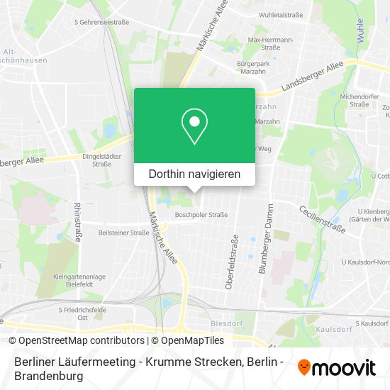 Berliner Läufermeeting - Krumme Strecken Karte