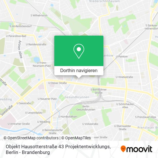 Objekt Hausotterstraße 43 Projektentwicklungs Karte