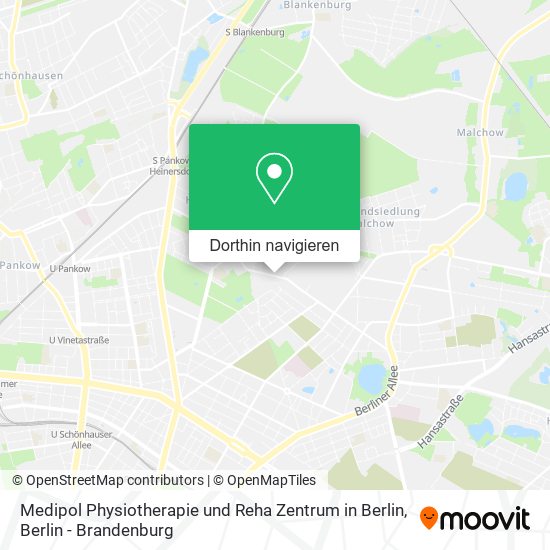 Medipol Physiotherapie und Reha Zentrum in Berlin Karte