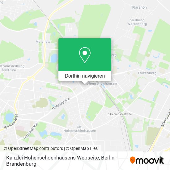 Kanzlei Hohenschoenhausens Webseite Karte