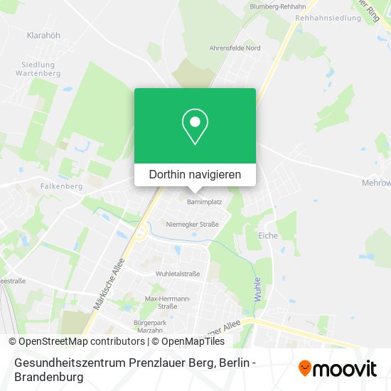 Gesundheitszentrum Prenzlauer Berg Karte