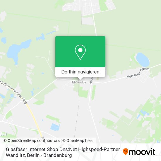 Glasfaser Internet Shop Dns:Net Highspeed-Partner Wandlitz Karte